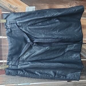 New Free People Payton Paperbag Faux Leather Black Mini Skirt, NWT, Sz. 8